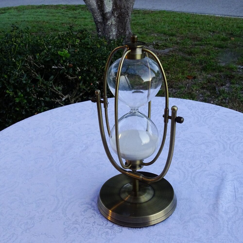 Hourglass Timer, Sand Clock 60 Minutes,Brass Metal Hour Glass Sandglass for Home